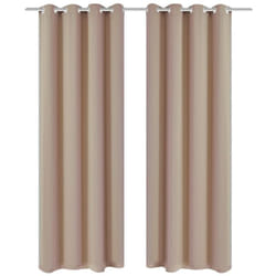 Rideau occultant 2 pcs avec œillets métalliques 135x175cm Crème - Vidaxl