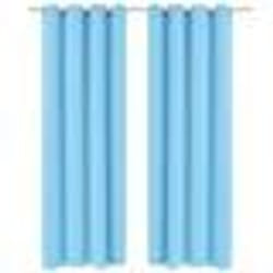 vidaXL Rideau avec œillets métalliques 2 pcs 135 x 245 cm Turquoise