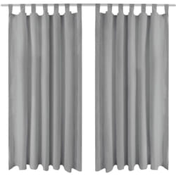 Vidaxl - Rideau occultant avec boucles 2 pcs 140 x 175 cm Gris