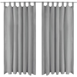Rideau occultant avec boucles 2 pcs 140 x 225 cm Gris