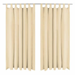 vidaXL Rideau occultant avec boucles 2 pcs 140 x 225 cm Beige