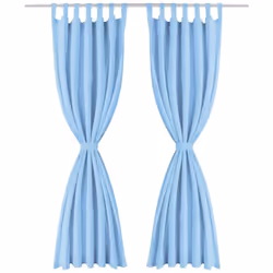 vidaXL Rideau occultant avec boucles 2 pcs 140 x 225 cm Turquoise - TU