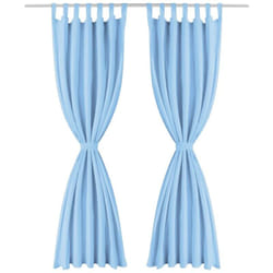 vidaXL Rideau occultant avec boucles 2 pcs 140 x 225 cm Turquoise - TU