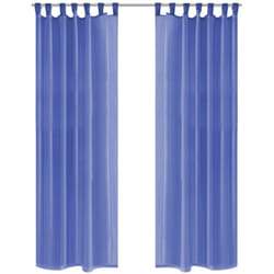 vidaXL Rideau occultant 2 pcs Voile 140 x 225 cm Bleu royal