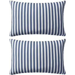 Oreiller d'extérieur lot de 2 Impression rayure 60 x 40 cm Bleu Vidaxl