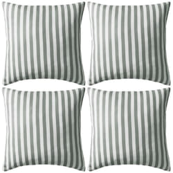 vidaXL Oreiller d'extérieur lot de 4 Impression rayure 45 x 45 cm Gris