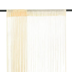 vidaXL Rideau en fils 2 pcs Crème - 100x250 cm