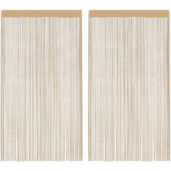 vidaXL Rideau en fils 2 pcs 140 x 250 cm Beige