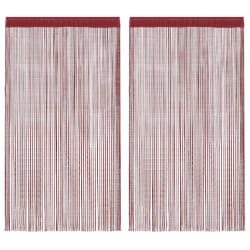 vidaXL Rideaux en fils 2 pcs 100x250 cm Bordeaux
