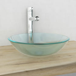 Lavabo Verre trempé 42 cm Givré Vidaxl