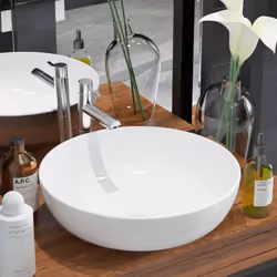 Description générale Ce lavabo rond en céramique de haute qualité est un choix élégant pour toutes les salles de bains, toile ...