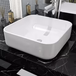 Description générale Ce lavabo carré, fait en céramique de haute qualité, sera un ajout élégant à toutes salles de bains, toi ...