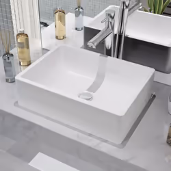 Description générale Ce lavabo en céramique de haute qualité est un ajout élégant pour toutes les salles de bains, toilettes  ...