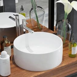 vidaXL Lavabo ronde Céramique Blanc 40 x 15 cm - TU