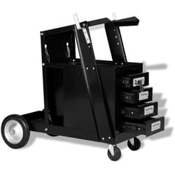 Chariot de soudage avec 4 tiroirs Noir Vidaxl