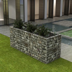 vidaXL Lit Surélevé à Gabion Acier 270x90x100 cm Jardinière Pot de Fleur 142554