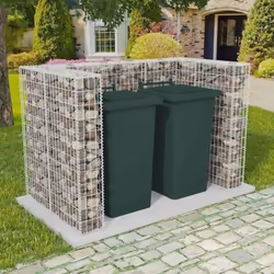 vidaXL Cadre à gabion de poubelle double Acier 180 x 100 x 120 cm - TU