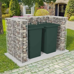 vidaXL Cadre à gabion de poubelle double Acier 180 x 100 x 120 cm - TU