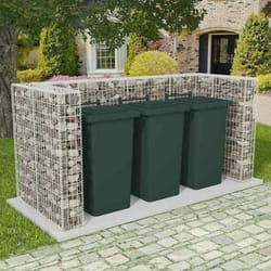 vidaXL Cadre de gabion de poubelle triple Acier 250 x 100 x 120 cm - TU
