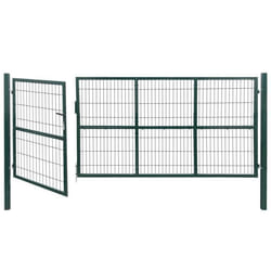 vidaXL Portail de clôture de jardin avec poteaux 350x140 cm Acier Vert - TU