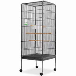 Cette grande cage à oiseaux est une demeure idéale pour vos oiseaux de compagnie. Elle comporte suffisamment d'espace et disp ...