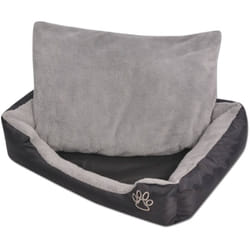 vidaXL Lit pour chiens avec coussin rembourré Taille S Noir