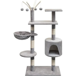 vidaXL Arbre à chat avec griffoirs en sisal 125 cm Gris