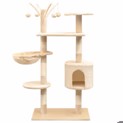 vidaXL Arbre à chat avec griffoirs en sisal 125 cm Beige