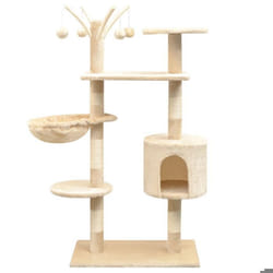 vidaXL Arbre à chat avec griffoirs en sisal 125 cm Beige