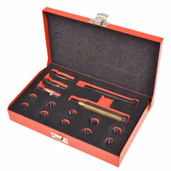 Cet ensemble professionnel de 15 pièces a été conçu pour réparer les filetages de bougies de préchauffage endommagés ou usés. ...