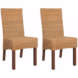 Cet ensemble véritable de chaises de salle à manger en rotin avec son aspect tropical fera un accessoire parfait à votre déco ...