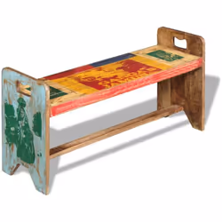 Ce banc en bois de style antique sera un supplément unique à votre maison. Sa construction en bois massif le rend stable, rob ...