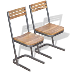 vidaXL Chaises à manger - Lot de 2 - Teck