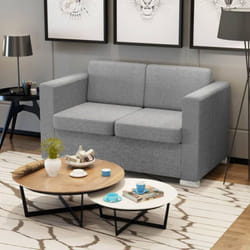 Vidaxl - Canapé à 2 places Tissu Gris clair