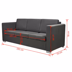 VidaXL 243584 canapé 3 siège(s) Gris - Vue supplémentaire 7