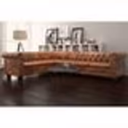 vidaXL Canapé d'angle Chesterfield 6 Places Cuir artificiel Marron - TU