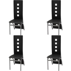 Vidaxl - Chaises à manger lot de 4 noir similicuir