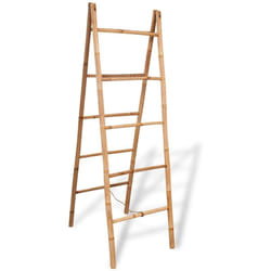 vidaXL Porte-serviette double avec 5 barreaux Bambou 50 x 160 cm