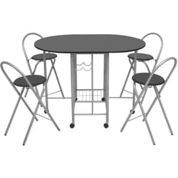 Vidaxl - Ensemble de salle à manger pliable 5 pièces mdf noir