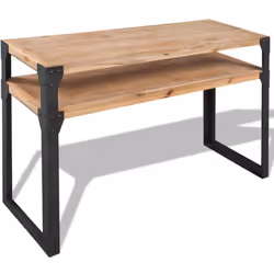 Cette table console avec une étagère est à la fois élégante et pratique. Elle donnera à votre salon un aspect industriel et c ...
