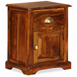 Cette table de chevet au style vintage, faite de bois, sera un ajout unique à votre pièce. Le meuble peut être utilisé comme  ...