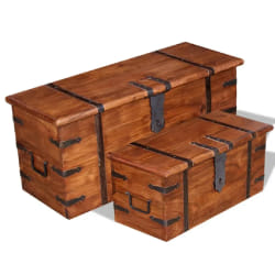 vidaXL Coffres de Rangement Acacia