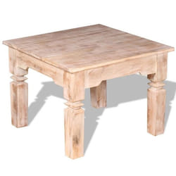 Table basse - VIDAXL - Bois dacacia massif - Finition brossée blanche - 60x60x45cm