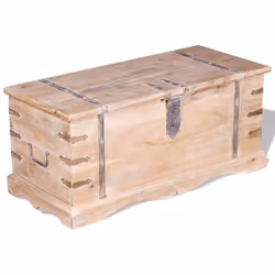 Description générale Ce coffre de rangement unique, fait en bois d'acacia massif avec une finition blanche brossée, sera un e ...