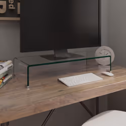 Ce support TV pratique est doté d'une construction en verre trempé. Le design élégant et profilé de ce meuble TV raffiné ajou ...