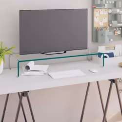 Ce support TV pratique est doté d'une construction en verre trempé. Le design élégant et profilé de ce meuble TV raffiné ajou ...