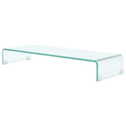 vidaXL Meuble TV/pour moniteur 90x30x13 cm verre transparent - TU