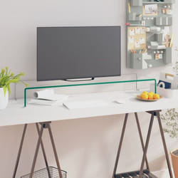 Vidaxl - Meuble TV/pour moniteur 100x30x13 cm verre transparent
