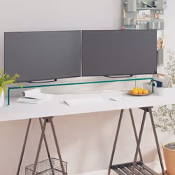 Ce support TV pratique est doté d'une construction en verre trempé. Le design élégant et profilé de ce meuble TV raffiné ajou ...