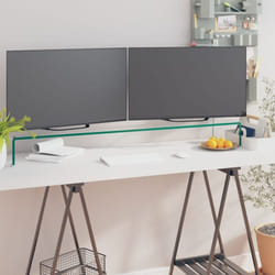 Vidaxl - Meuble TV/pour moniteur 120x30x13 cm verre transparent